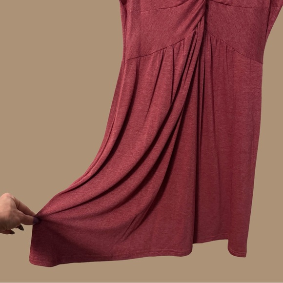 BOGO! Twist-Front Midi Dress in Dusty Rose - Picture 5 of 7
